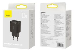 Nabíječka do sítě Baseus Compact 2xUSB 10,5W černá