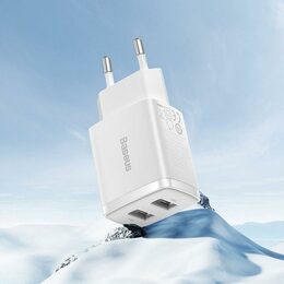 Nabíječka do sítě Baseus Compact 2xUSB 10,5W bílá