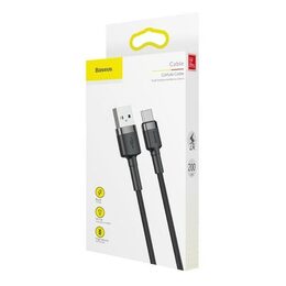 Datový kabel Baseus Cafule USB-C 2m 2A šedo-černý