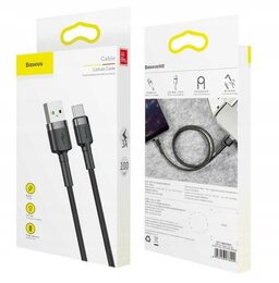Datový kabel Baseus Cafule USB-C 1m 3A šedo-černý