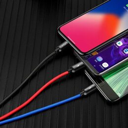 Datový kabel Baseus 3v1 microUSB+Lightning+USB-C 1,2m 3,5A