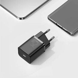 Rychlonabíječka do sítě Baseus Super Si USB-C PD QC 25W (s kabelem USB-C na USB-C) černá