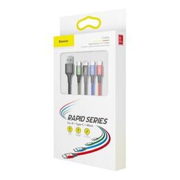 Datový kabel Baseus 4v1 microUSB+USB-C+2xLightning 1,2m 3,5A černý