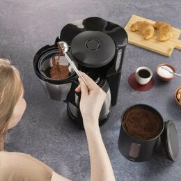Dóza XAVAX Barista na 1,3 kg zrnkové kávy nebo 1,5 kg mleté kávy, vzduchotěsná, matná černá