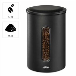 Dóza XAVAX Barista na 1,3 kg zrnkové kávy nebo 1,5 kg mleté kávy, vzduchotěsná, matná černá