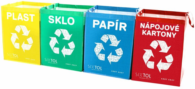 Sada Sixtol Tašky na tříděný odpad Sort Easy 4 Carton, 30  x30 x 40 cm, 4 x 36 l, 4 ks