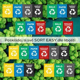 Sada Sixtol Tašky na tříděný odpad Sort Easy 4 Carton, 30  x30 x 40 cm, 4 x 36 l, 4 ks