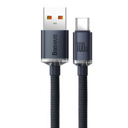 Datový kabel Baseus Crystal Shine Series USB-C - USB-C 1,2m 100W (20V/5A) černý