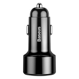 Nabíječka do auta Baseus Magic 2x USB 45W 6A s displejem černá