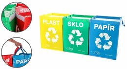 Sada Sixtol Tašky na tříděný odpad SortT Easy 3 Basic, 30 x 30 x 40 cm, 3 x 36 l, 3 ks
