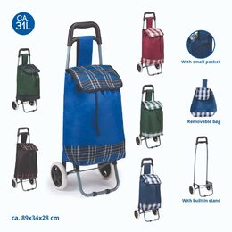 EDCO Nákupní taška na kolečkách modrá se světlým poklopemED-249769mosv