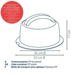 KELA Přepravní dóza na moučník DELI tm.šedá 38 x 17 cm KL-12173