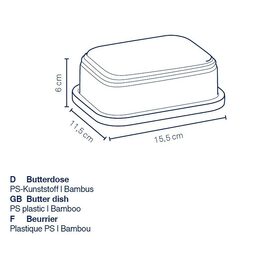 KELA Dóza na máslo Namur béžová 15,5x11,5x6cm KL-12082