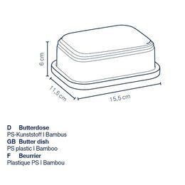 KELA Dóza na máslo Namur PS plast tmavě šedá 15,5x11,5x6,0cm KL-12083