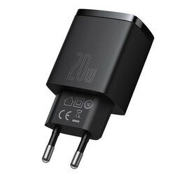 Rychlonabíječka do sítě Baseus Compact USB+USB-C 20W černá