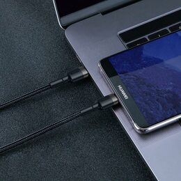 Datový kabel Baseus Cafule USB-C PD2.0 2m 60W (20V 3A) šedo-černý