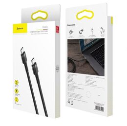 Datový kabel Baseus Cafule USB-C PD2.0 2m 60W (20V 3A) šedo-černý