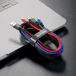 Datový kabel Baseus 4v1 microUSB+Lightning+2xUSB-C 1,2m 3,5A