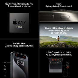 Mobilní telefon Apple iPhone 15 Pro Max 256GB černý titan