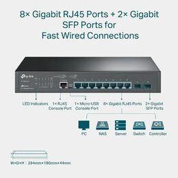 Switch TP-Link SG3210 JetStream L2 Managed, 8x GLAN,  2x SFP, Omáda SDN