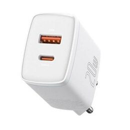 Rychlonabíječka do sítě Baseus Compact USB+USB-C 20W bílá