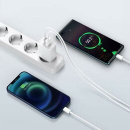 Rychlonabíječka do sítě Baseus Compact USB+USB-C 20W bílá