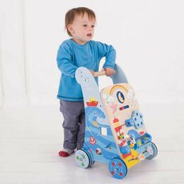 Bigjigs Toys Dřevěné aktivní chodítko moře - sleva