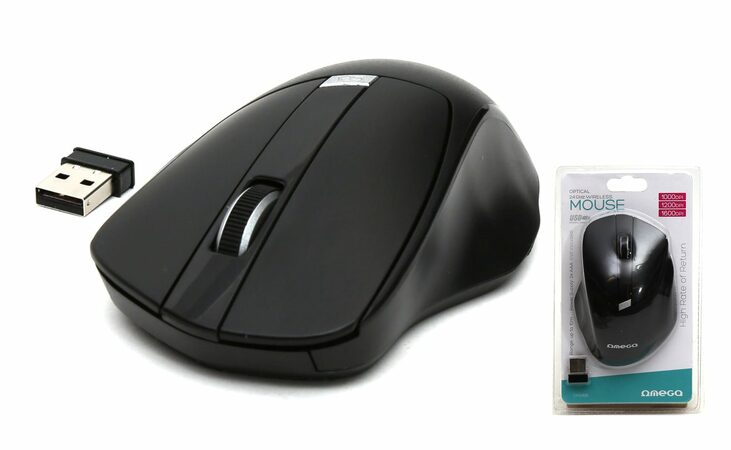 Omega mouse bezdrátová OM216B černá