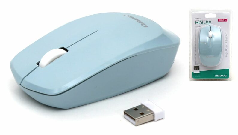 Omega mouse bezdrátová OM229LB světle-modrá