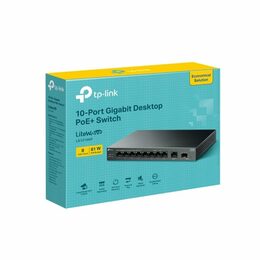 Switch TP-Link LS1210GP 1x GLAN, 8x GLAN s PoE+, 1x SFP, 61W