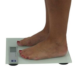 KELA Osobní váha digitální  LINDA, skleněná bílá do 150kg KL-21299