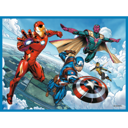 Puzzle 2v1 + pexeso Hrdinové v akci/The Avengers 27,5x20,5cm v krabici 28x28x6cm