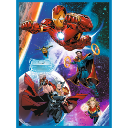 Puzzle 2v1 + pexeso Hrdinové v akci/The Avengers 27,5x20,5cm v krabici 28x28x6cm