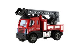 Auto hasiči se žebříkem plast 13cm na zpětné natažení v krabičce 17x12x8cm