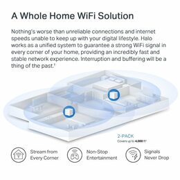 WiFi router TP-Link Mercusys Halo H60X(2-pack) WiFi 6, AX1500, 3x GLAN2,4/5 GHz