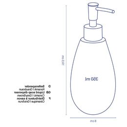 KELA Dávkovač mýdla Dots keramika šedohnědá 350 ml KL-23602