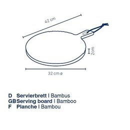 KELA Servírovací prkénko Cosma bambus světle hnědá 42.02.0cm 32.0cm KL-12435