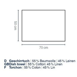 KELA Utěrka Puro 55% bavlna/45% len šedá 70,0x50,0cm KL-12805