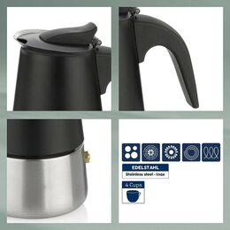 KELA Konvice na espresso Ferrara nerez černá 17,0 cm 9,0 cm  200,0 ml KL-10898
