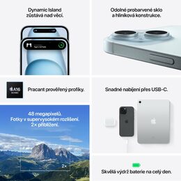 Mobilní telefon Apple iPhone 15 128GB růžová