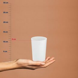 KELA Pohár MARTA plastik bílá H 11cm / Ř 8cm KL-24191