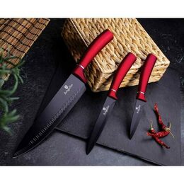 BERLINGERHAUS Sada nožů s nepřilnavým povrchem 6 ks Burgundy Metallic Line BH-2542