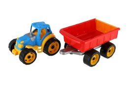 Teddies Traktor s vlekem plast 53cm na volný chod