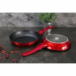 BERLINGERHAUS Sada pánví s mramorovým povrchem 3 ks Burgundy Metallic Line gril BH-1289