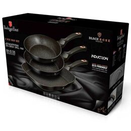 BERLINGERHAUS Sada pánví s mramorovým povrchem 3 ks Black Rose Collection BH-6156