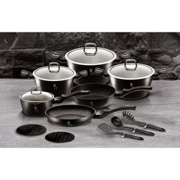 BERLINGERHAUS Kastrol s poklicí s mramorovým povrchem 20 cm Black Silver Collection BH-1851