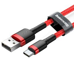 Datový kabel Baseus Cafule USB-C 2m 2A červený