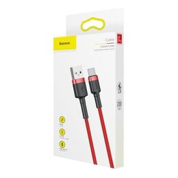 Datový kabel Baseus Cafule USB-C 2m 2A červený