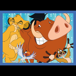 Puzzle 4v1 Šťastný svět Disney 28,5x20,5cm v krabici 28x28x6cm