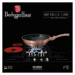 BERLINGERHAUS Wok s mramorovým povrchem 30 cm Rosegold Metallic Line BH-6171